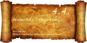 Anderkó Absolon névjegykártya